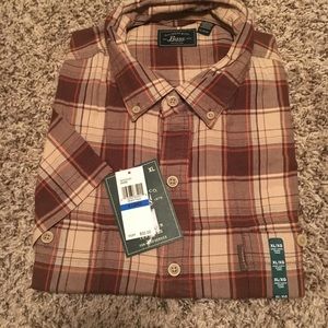 NWT Bass XL short sleeved plaid button up shirt
